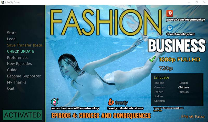 【PC游戏/欧美/作弊/SLG/12.6G】时尚女王莫妮卡/时尚莫妮卡(Fashion Business) EP4 Ver10 extra 官方中文+额外内容解锁 欧美SLG游戏&更新+12.6G